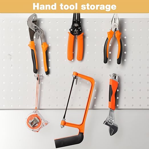 Moxweyeni 100 Pcs Pegboard Hooks Peg Board Organizer Accessories Holders Hanging Stainless Steel Display Wall Hooks for 1/8 and 1/4 Pegboard Wall for Garage Storage Tools(4 Inch)