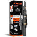 KSEIBI #2 HSS Step Drill Bit Set 3/16-1/2" with 3/8 Shank - Black Oxide Finish for Metal, Wood, Plastic Drilling - Durable, Precision Multi-Sized Bits with 3-Flat Shank 575040