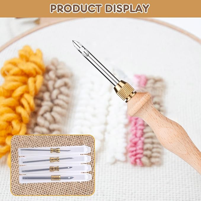 Punch Needle Kit with Storage Box, Adjustable Punch Needle Tool with 5 - Image 5