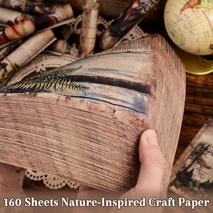 icceemee 160 Sheets of Nature Scrapbook Paper, journaling Scrapbook Supplies - Image 5
