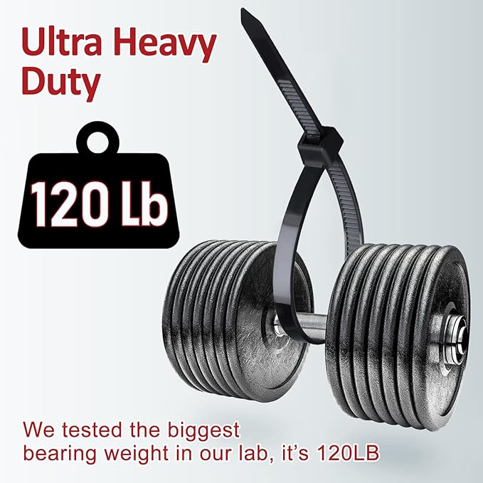 Zip Ties Heavy Duty 18 inch (500 Pack), Heavy Duty Cable Ties with 120 lb Tensile Strength for Outdoor Use, Black Wire Ties, Paloka