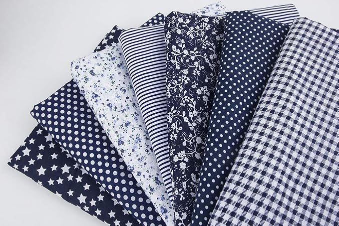 7Pcs 20" x 20" Cotton Fabric DIY Making Supplies Quilting Patchwork Fabric Fat - Image 9