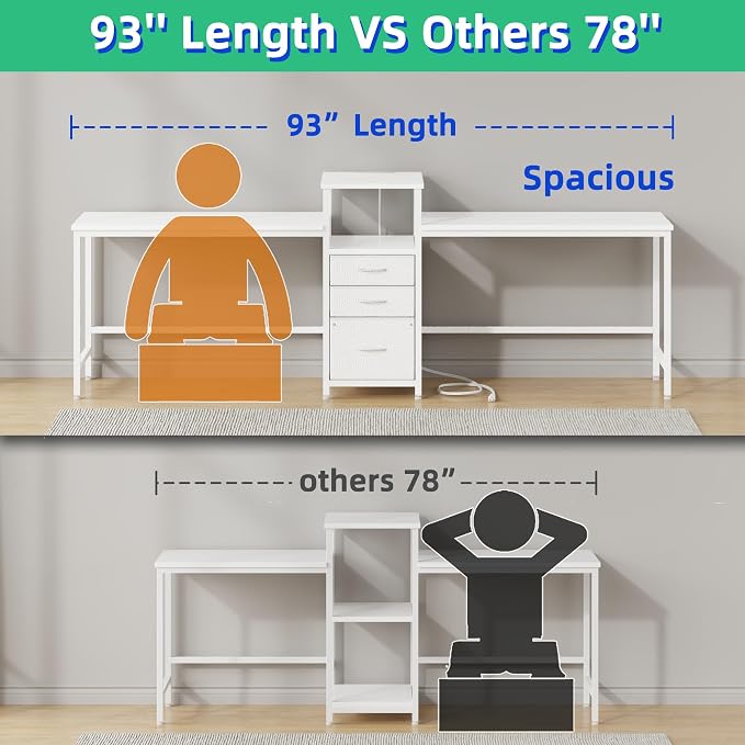 GYIIYUO 93'' Two Person Desk - Image 3