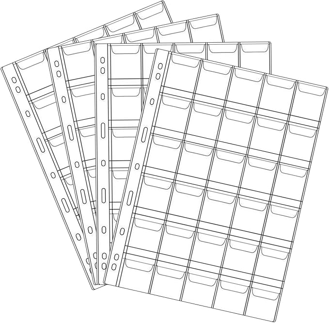 30 Pocket Coin Pages 10 Sheet Plastic Coin Holders Stamp Collector Supplies | by Jomevia