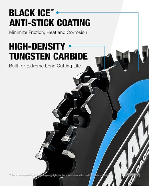 CRALY 8 Inch Carbide Stacked Dado Blade Set, 24 Teeth with 5/8 Inch Arbor, Black Ice Coating, Adjustable Cutting Sizes for Wood Cutting Table Saw(DADO203-7)