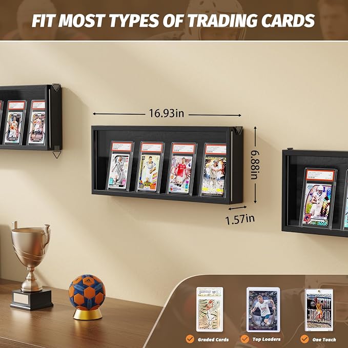 Emfogo Card Display Case, 6 Pack Trading Card Display Frame Wall Mount - Image 6