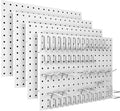 Peg Board, 4 Pack Metal Pegboard Panels White Pegboards Wall Organizer with Bent Frame Heavy Duty Peg Board for Walls Home, Garage Tool Storage, Office Organization, Craft Room, Kitchen