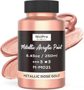 Nicpro Metallic Rose Gold Acrylic Paint, 8.45oz/250ml Gold Leaf Paint | Large by Nicpro
