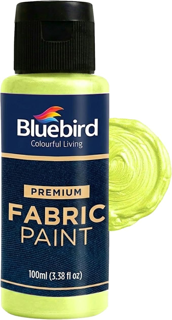 BLUEBIRD Fabric Paint Iridescent Fluorescent Sour Yellow by BluebirdArts