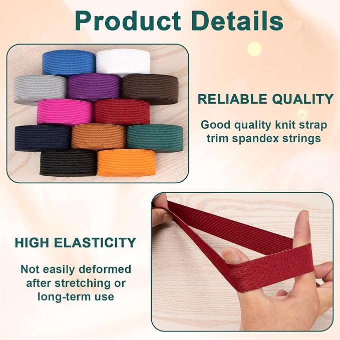 Airisoer 12 Rolls 1 Inch Elastic Band - Image 3