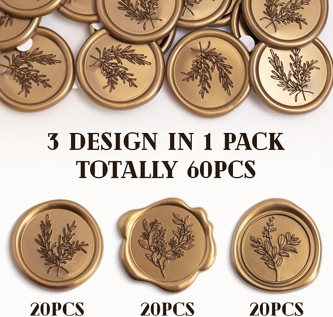 60 Pcs Wax Seal Stickers Set - Image 2