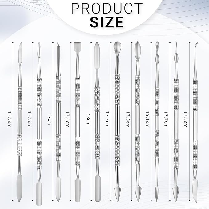 Honoson 10 Pcs Miniature Sculpting Tools Set Mini Stainless Steel Double-Headed - Image 2