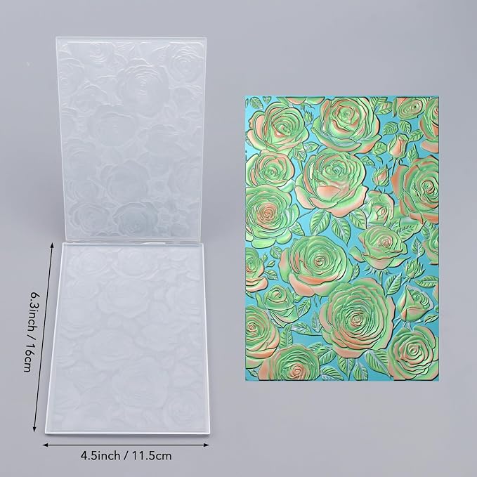 3D Embossing Folder for Card Making Texture Fades Rose Flower Background - Image 4