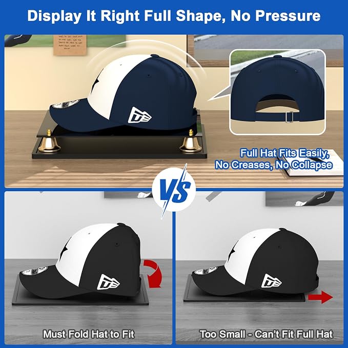 Hat Display Case Clear Acrylic Hat Display Box Assemble Baseball Cap Holder - Image 4