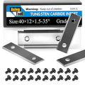 Asieg Tool 40x12x1.5mm-35° Square Tungsten Carbide Replacement Cutter Inserts Knives Blades for Woodworking Spiral Helical Planer Head 10pcs