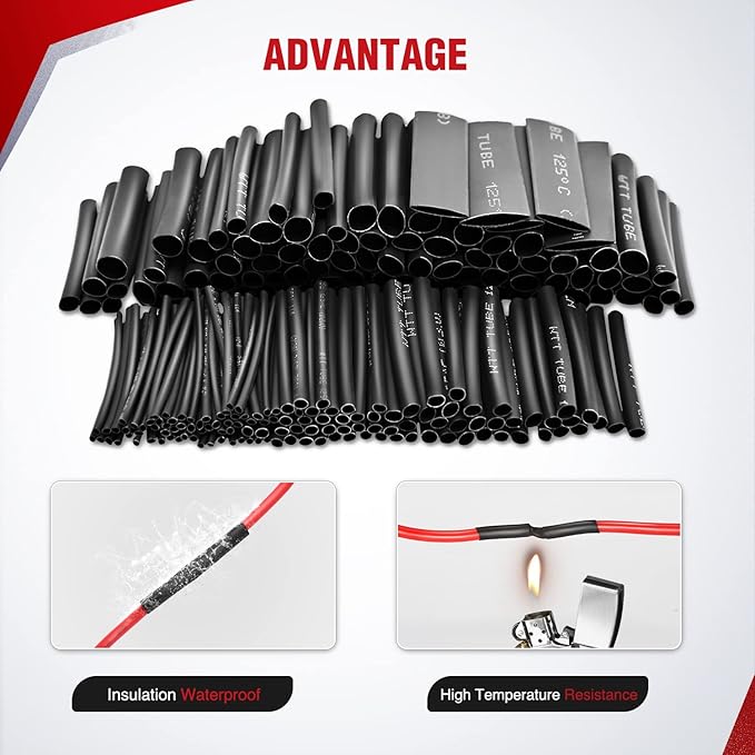 Nilight 650pcs Heat Shrink Tubing Kit-3:1 Ratio Electrical Wire Cable Sleeve Wrap Tube Assortment Flame Retardant Waterproof Insulation Protection