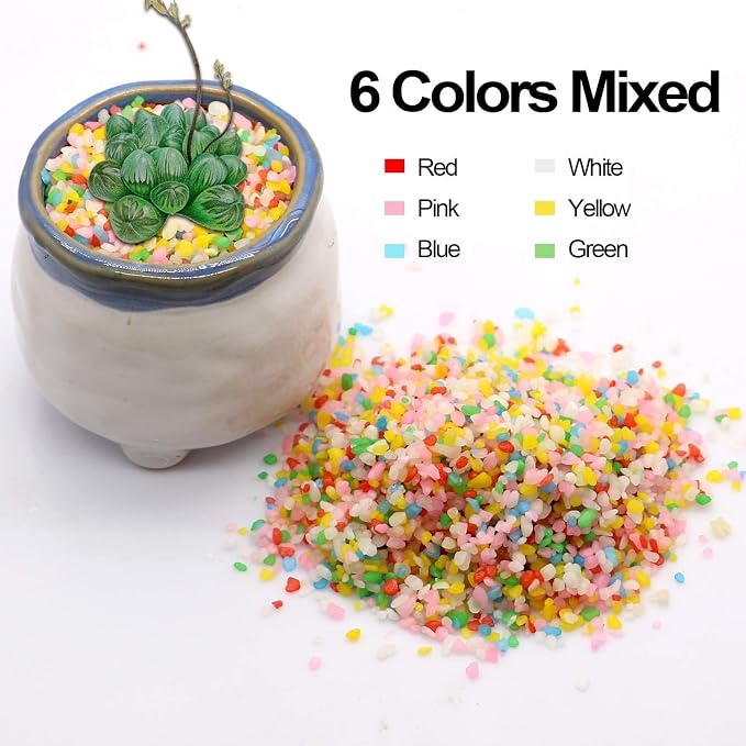 Mini Rainbow Confetti Gravel Pebbles Mix Colored Stones Aquarium Gravel - Image 6