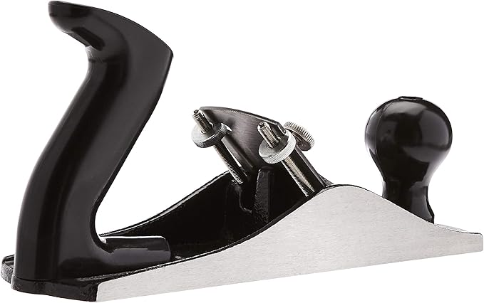 Amazon Basics Woodworking Hand Planer - No.4 Adjustable Bench Plane with 2-Inch Blade for Wood Smoothing, Grey/Black
