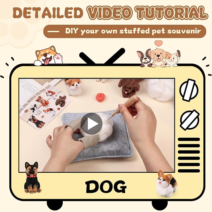 Mayboos 6 Pcs Needle Felting Kit, Animal Needle Felting Beginner Kits Wool Felt - Image 6