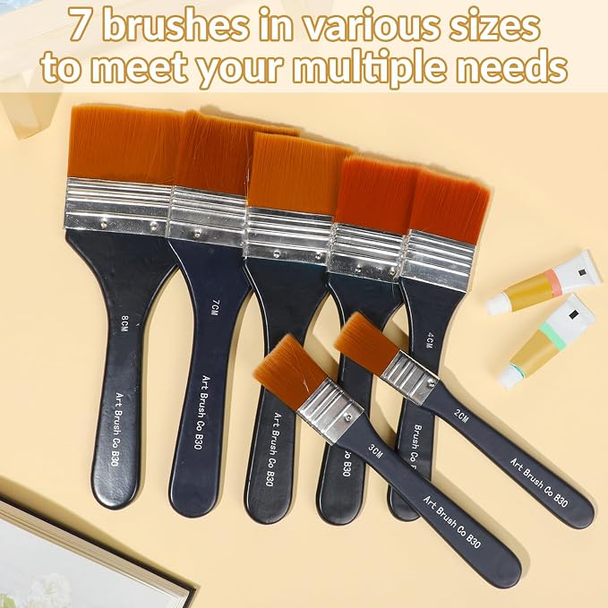 EORTA Flat Art Paint Brushes Set Assorted Size Nylon Painting Brushes - Image 6