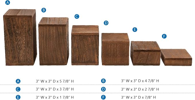 MOOCA Wooden 6 Pcs Square Risers - Image 3