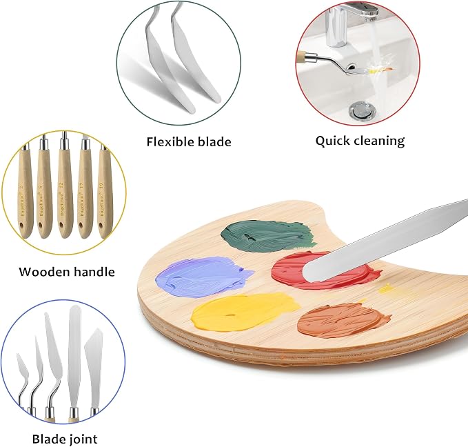 9Pcs Stainless Steel Palette Knife Set - Image 3
