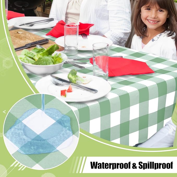 Smiry Rectangle Table Cloth, Waterproof Vinyl Tablecloth - Image 2