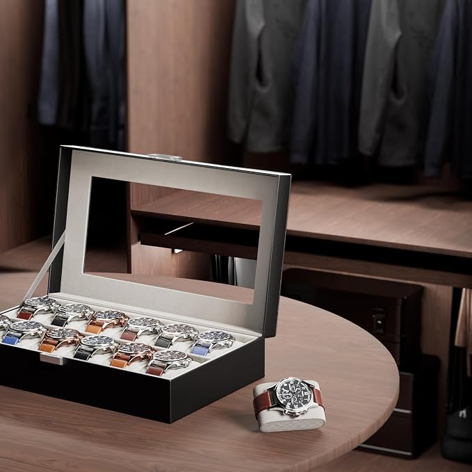 ProCase Watch Box Organizer, 12 Slot Watch Display Case - Image 7