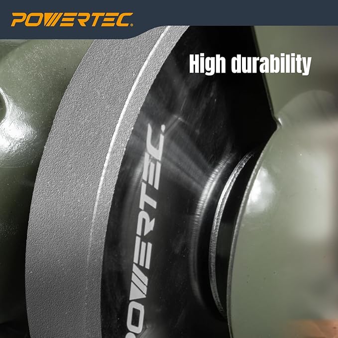 POWERTEC CBN Grinding Wheel 6 Inch 320 Grit, 1" Wide, 1/2" Arbor – Bench Grinder Sharpening Wheel for HSS Tools, Lathe Chisels, and Woodturning Tools (15703)