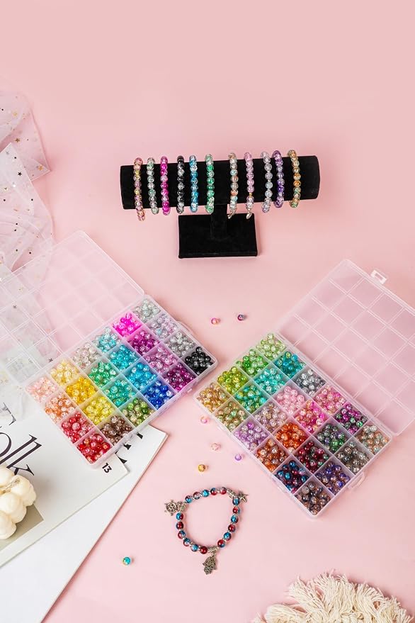 REVKI 1300PCS 8mm Mixed Crackle Glass Beads - Image 6
