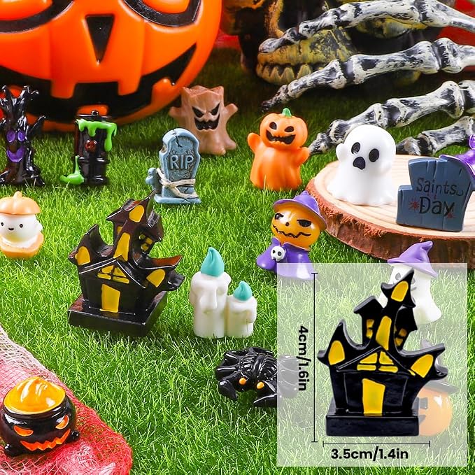 DIYDEC 32pcs Halloween Mini Resin Figures 32 Styles Tiny Resin Animals Little - Image 2