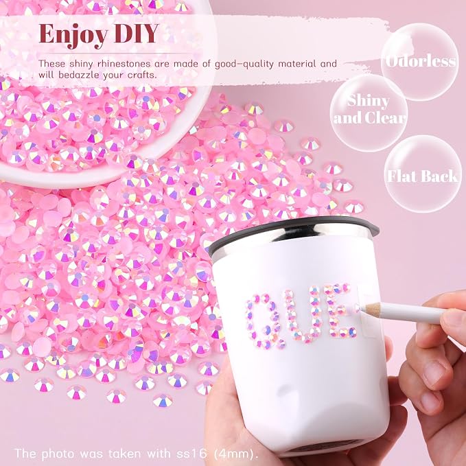 4000PCS 5mm Resin Jelly Rhinestones in Bulk, Bedazzling Flatback Crystals - Image 4