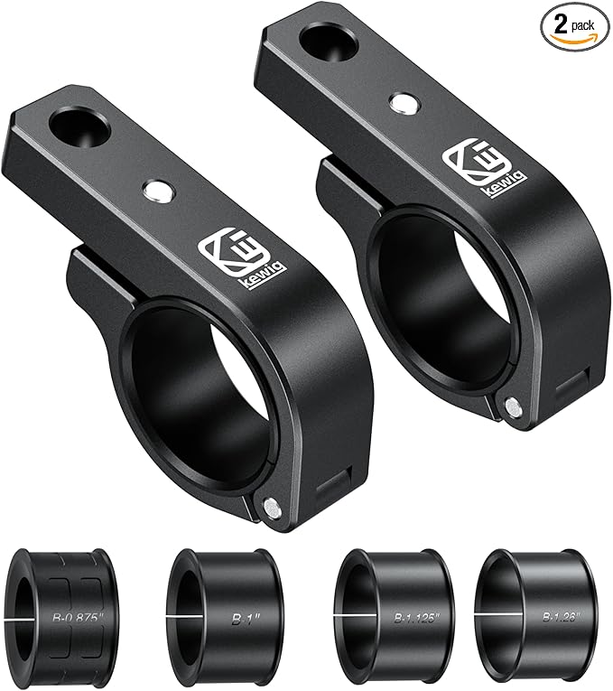 BRCOVAN Light Bar Mounts 2PCS, Aluminum Alloy Off-Road LED Light Mounting Bracket, Fit for Round Rails 0.75" / 0.875'' / 1" / 1.125'' /1.26" / 1.375'' in Diameter, for Motorcycle ATV UTV Boat Truck