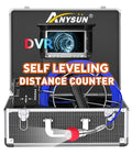 Anysun Sewer Camera Self Leveling with Distance Counter, 100Ft/30M Sewer Drain Camera with DVR Recorder, IP68 Waterproof Pipe Inspection Camera with 16GB Card, 7'' Color HD Snake Camera Borescope