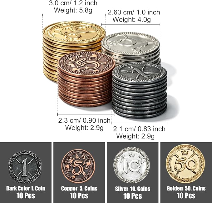 Metal Coin Set with Leather Organizer - Image 5
