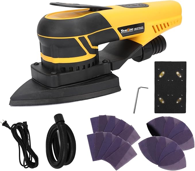 350W 3A Electric Delta Random Orbital Sander Mouse Sander with Pluggable Wire, Sanders for Woodworking, Primary Wood and Panel Processing,3MM