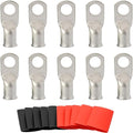 00 Gauge Tinned Copper Lugs 10 PCS 2/0 AWG - 1/2''(M12) Cable Lugs UL Listed Terminals 2/0 Gauge Wire Lugs Battery Cable Ends 10PCS Heavy Duty Closed End Crimp Copper Lugs + 10PCS 3:1 Heat Shrink Tube