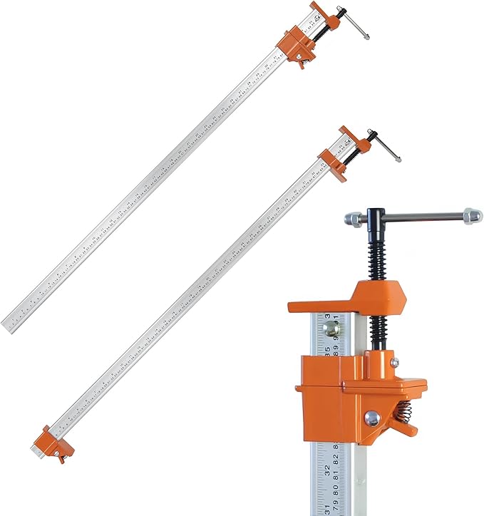 FEIRONG 36-inches Bar Clamps with 2-Pack, 330LB Load Limit with Built-in Ruler, 90° Angled Jaws for DIY Projects & Cabinet Installation