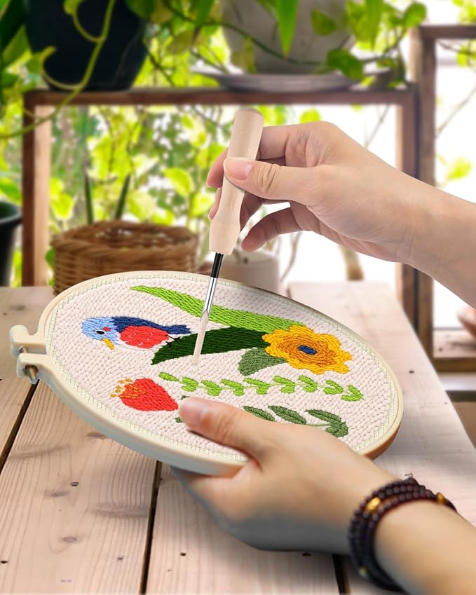 TINDTOP Punch Needle Kits, Flowers Punch Embroidery Kits - Image 4