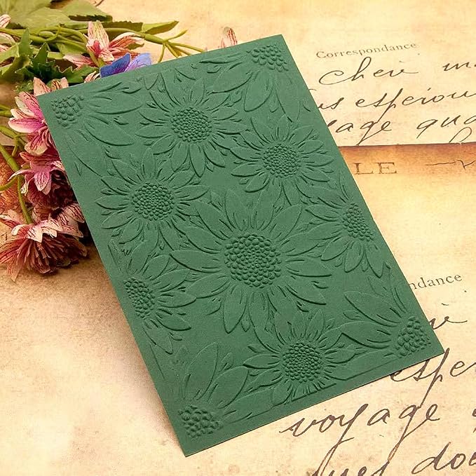 3D Plastic Embossing Folder Template Stereoscopic Sunflower Texture 5x7 Inch - Image 5