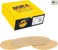 Dura-Gold Premium 120 Grit 6" Gold Sandpaper Discs, No Hole Pattern Dustless, Box of 50, Hook & Loop Backing for DA Sander, Finishing Coarse Sanding Abrasive Automotive Paint, Woodworking Wood, Metal