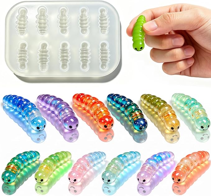 Mini Worm Resin Silicone Casting Mold by QUDYNZAL
