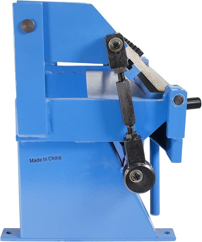 Erie Tools 12" Pan and Box Brake with Adjustable Removable Fingers 20-Gauge Steel/16-Gauge Aluminum Capacity 0–135° Bend Angle Bench Top Sheet Metal Brake for Bending Forming and Fabrication