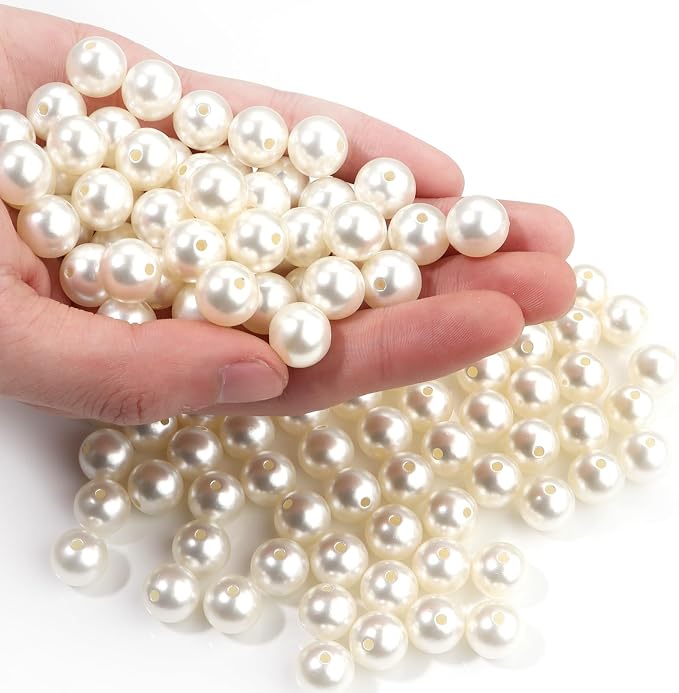 150pcs Creamy White 12mm Pearl Beads by chuyau
