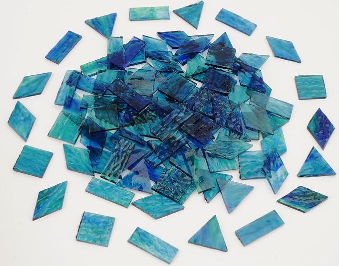 200g Transparent Mosaic Glass Tiles, Large Stained Glass Pieces - Image 6
