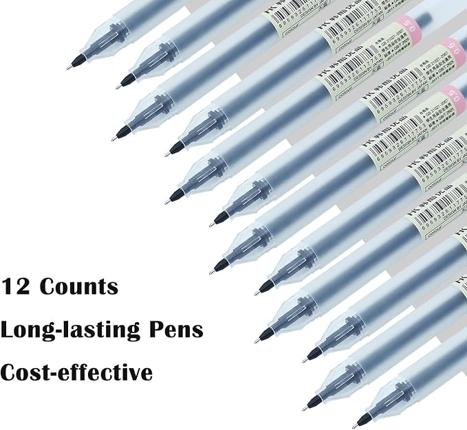 BEIWO Premium Black Gel Pens, Extra Fine Point Pens Smooth Writing Ballpoint - Image 5