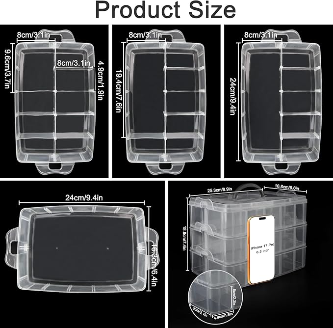 Guyuyii 3-Tier Stackable Bead Organizer - Image 2