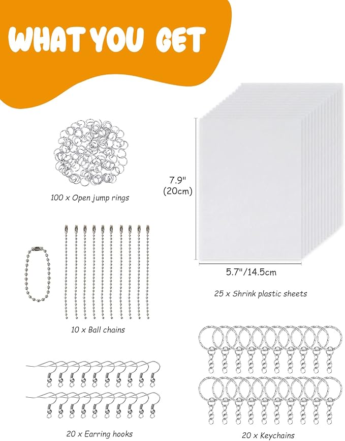 175 Pieces Shrink Plastic Sheet Kit Includes 25 Pieces Shrink Plastic Sheets - Image 2