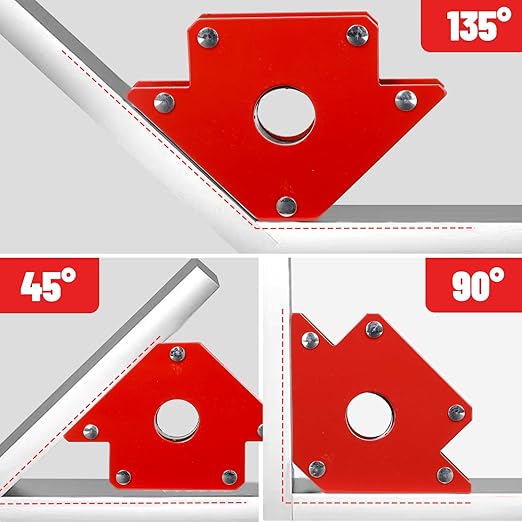 25LBS Welding Magnets Pack of 4 Welding Magnetic Holder Heavy Duty Magnetic Tools and Accessories for 45, 90, and 135 Degree Angles Super Strong Welding Magnets and Clamps