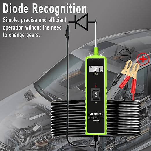 Car Circuit Tester, 12V Test Light Automotive, Power Circuit Probe, Voltage Tester 0.3v-70v,Fuse Tester for Car 6V-24V, AC DC Outlet for Trailer Lights Testing/Continuity Testing,Auto Test Probe,P60